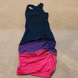 Sundry Black and Pink Ombre Midi Dress